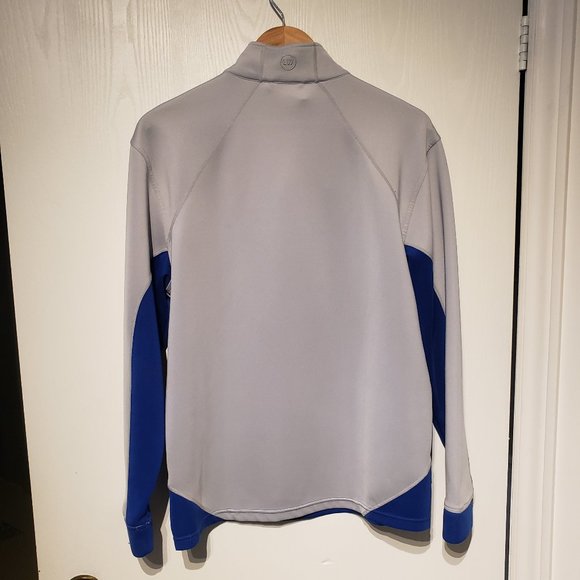 NFL Detroit Lions MOTOR CITY Deluxe Zippered Pull Over blue & silver Mint Clean - Picture 2 of 5